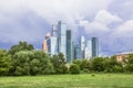 View on the Moscow International Business Centre MIBC from Fili. Royalty Free Stock Photo